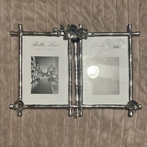 Bella Lux Silver Floral Bamboo Photo Frame